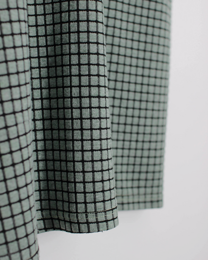 90s Ping ‘Mr Ping’ Textured Green/Black Chequered Polo-Shirt (L)