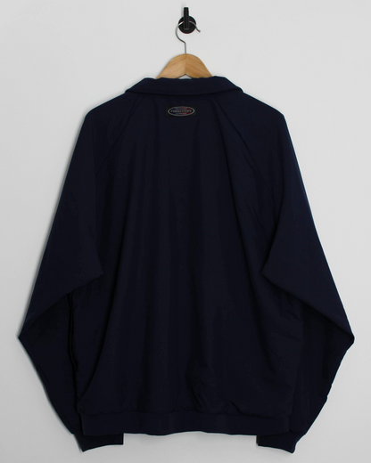 90s Forresters Reversible Navy/Plaid Quarter Zip Windbreaker (L)