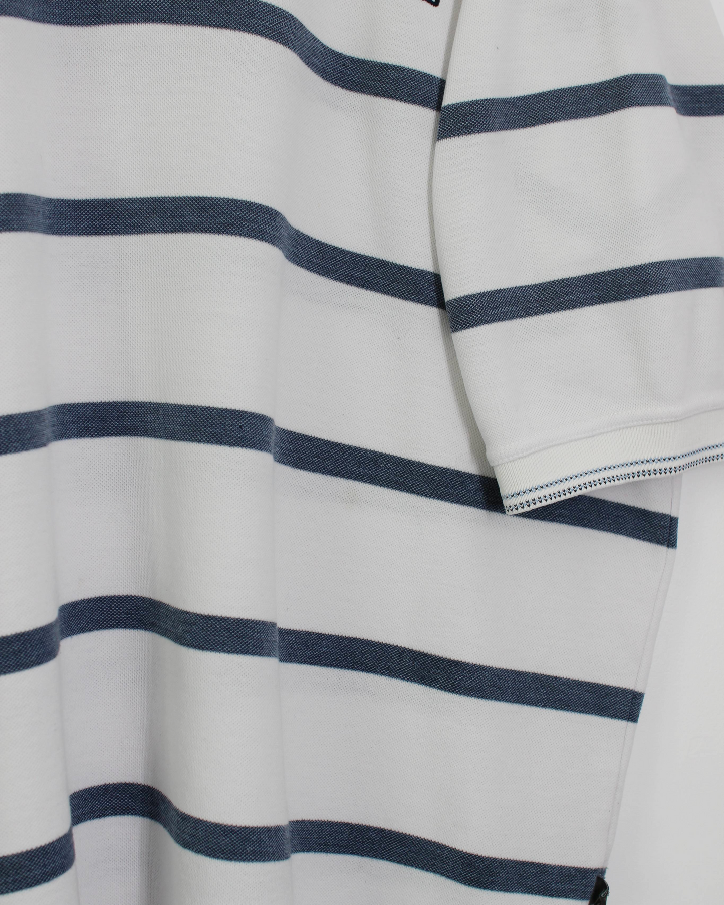 00s Ping ‘Mr Ping’ Logo White/Blue Striped Polo (XL)