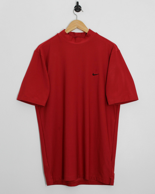 00s Nike Red Dri-Fit Mock Neck Golf (L)