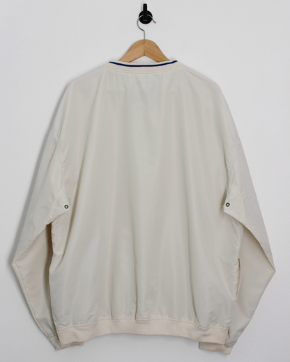 90s Fruit Of The Loom Cream V-Neck Windbreaker (XL)