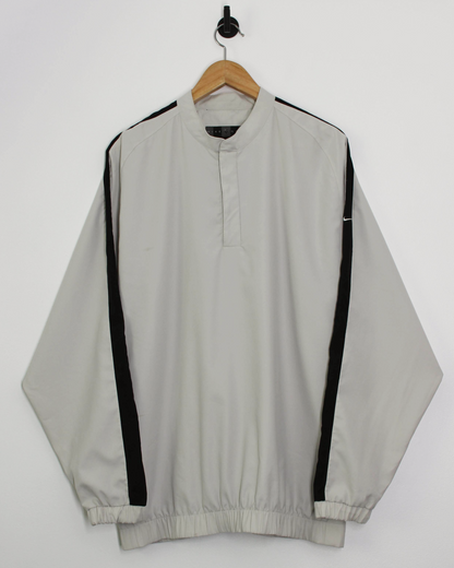 00s Nike Shield Logo Cream/Black Lightweight Windbreaker (L)
