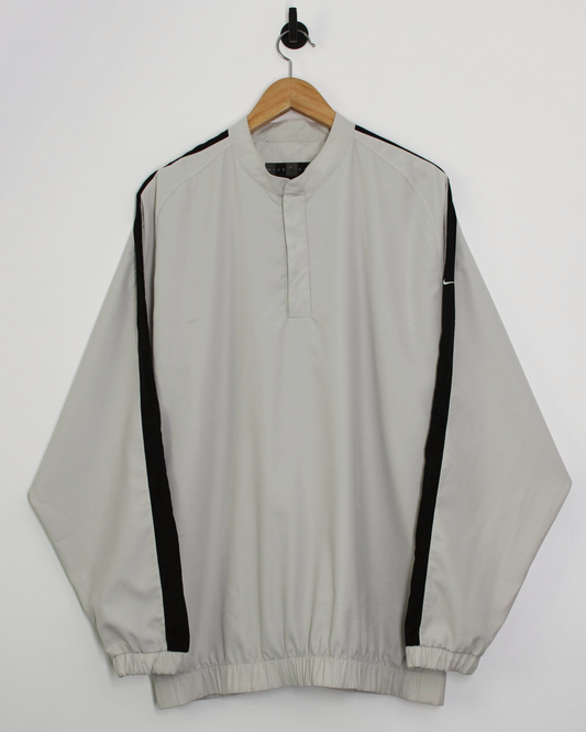 00s Nike Shield Logo Cream/Black Lightweight Windbreaker (L)