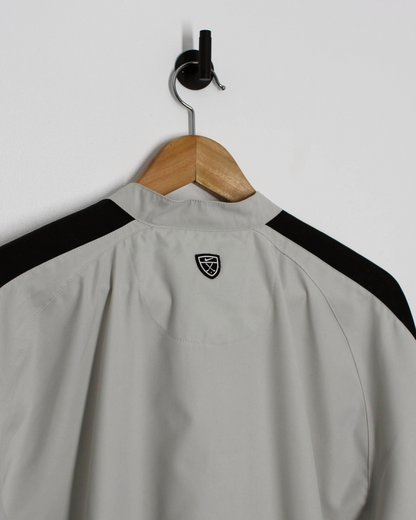 00s Nike Shield Logo Cream/Black Lightweight Windbreaker (L)