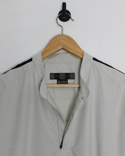 00s Nike Shield Logo Cream/Black Lightweight Windbreaker (L)