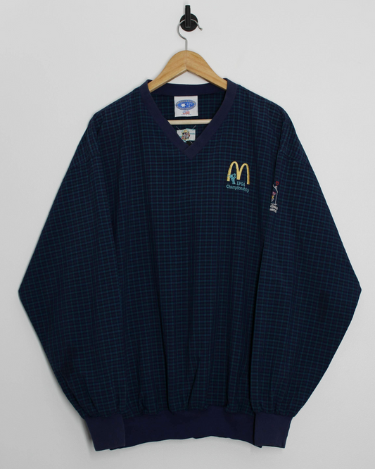 90s Starbus McDonalds LPGA Green/Navy Plaid Windbreaker (M)