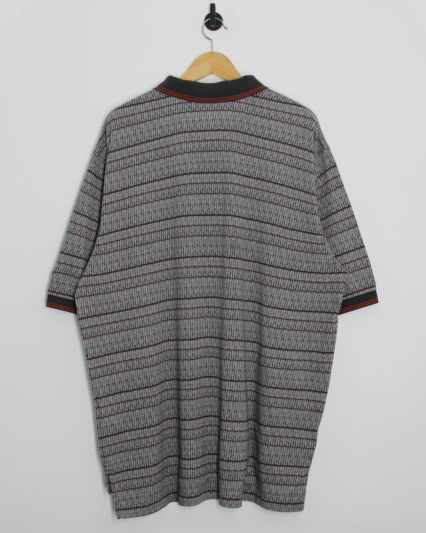 90s Nike Grey/Orange Abstract Polo-Shirt (XL/XXL)