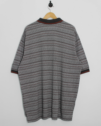 90s Nike Grey/Orange Abstract Polo-Shirt (XL/XXL)
