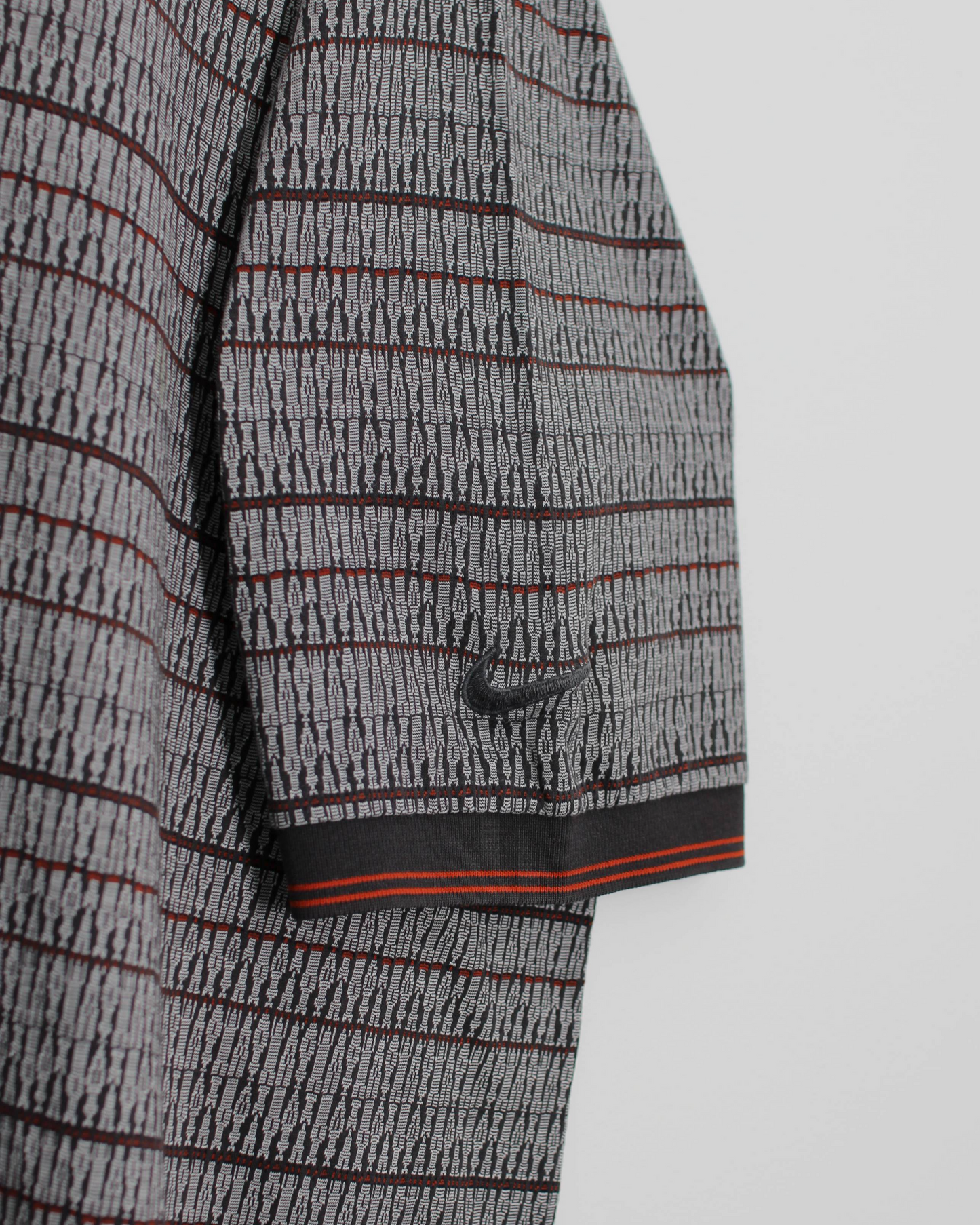 90s Nike Grey/Orange Abstract Polo-Shirt (XL/XXL)