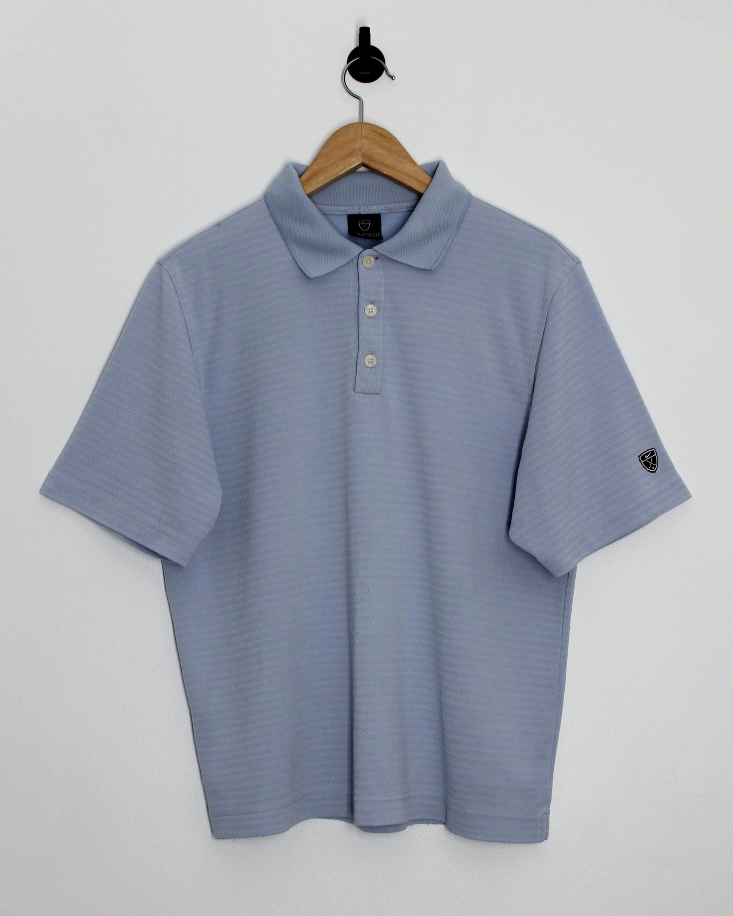 00s Nike Shield Logo Light Blue Polo-Shirt (S)