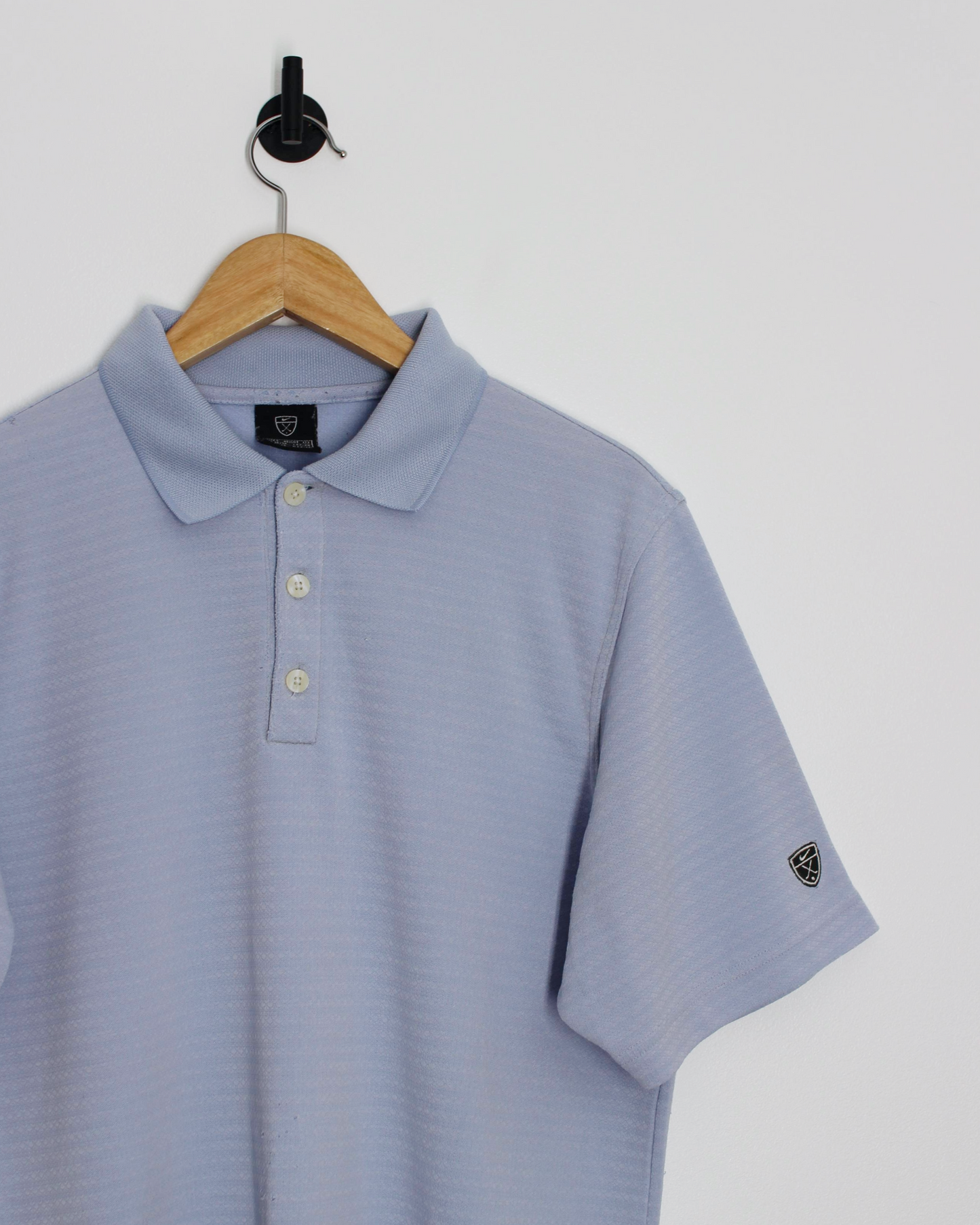 00s Nike Shield Logo Light Blue Polo-Shirt (S)