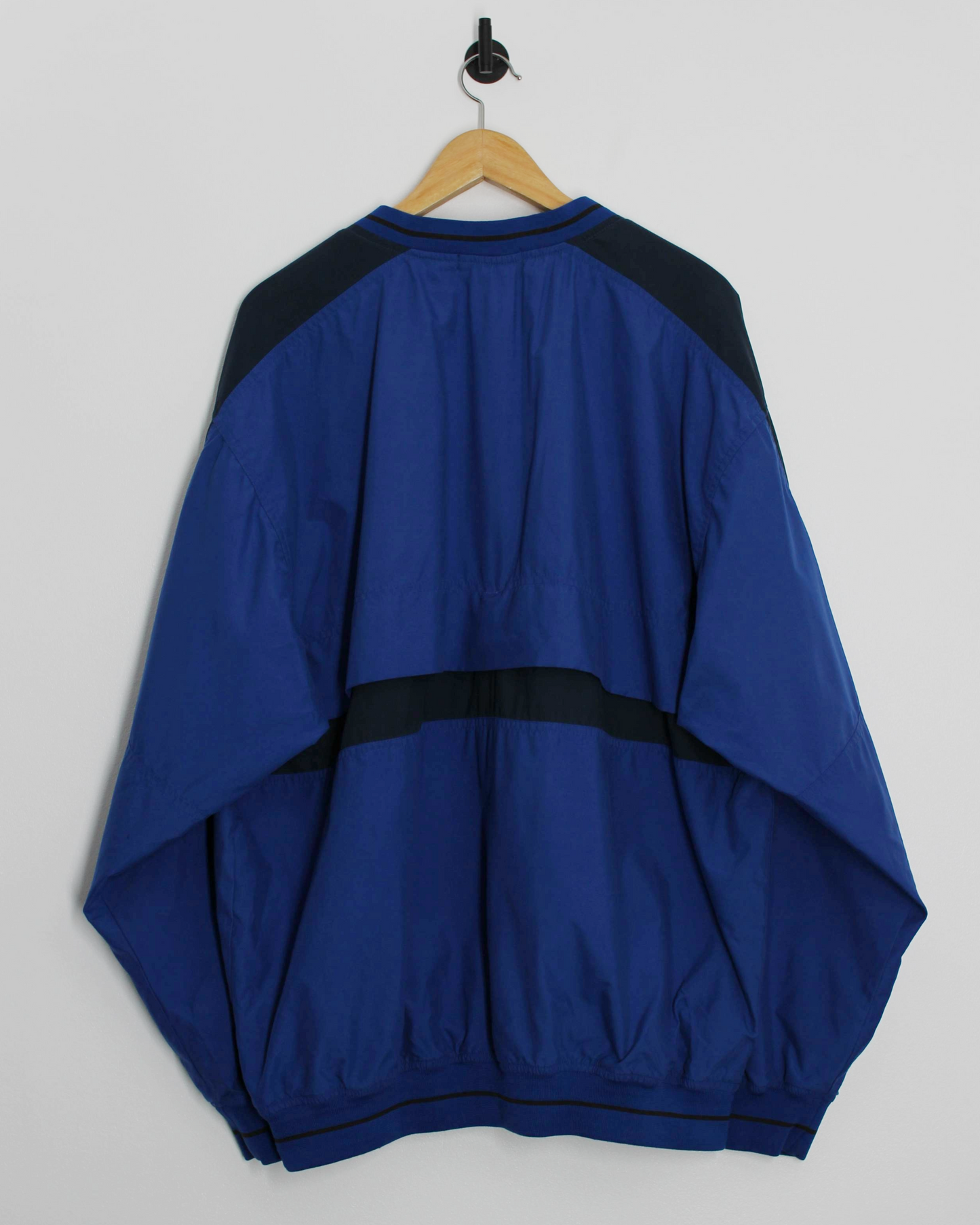90s Nike Blue/Black V-Neck Windbreaker (XL)