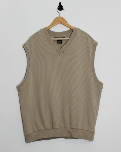 00s Nike Light Brown Ribbed Golf Vest (XL)