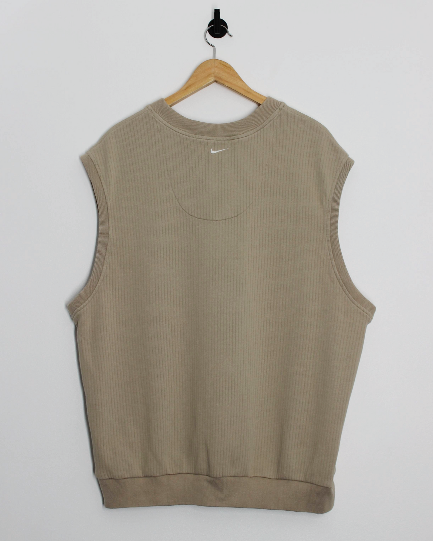 00s Nike Light Brown Ribbed Golf Vest (XL)