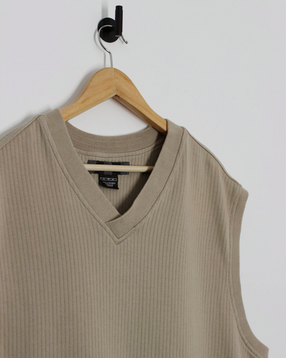 00s Nike Light Brown Ribbed Golf Vest (XL)