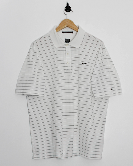 00s Nike Tiger Woods White/Black Polo-Shirt (L)