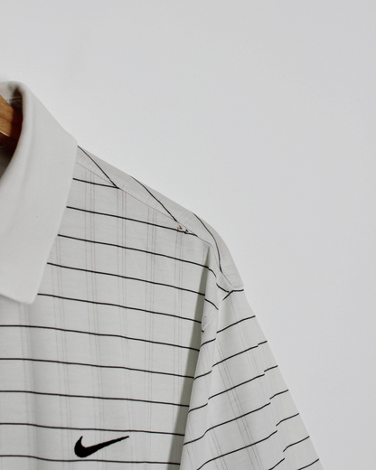 00s Nike Tiger Woods White/Black Polo-Shirt (L)