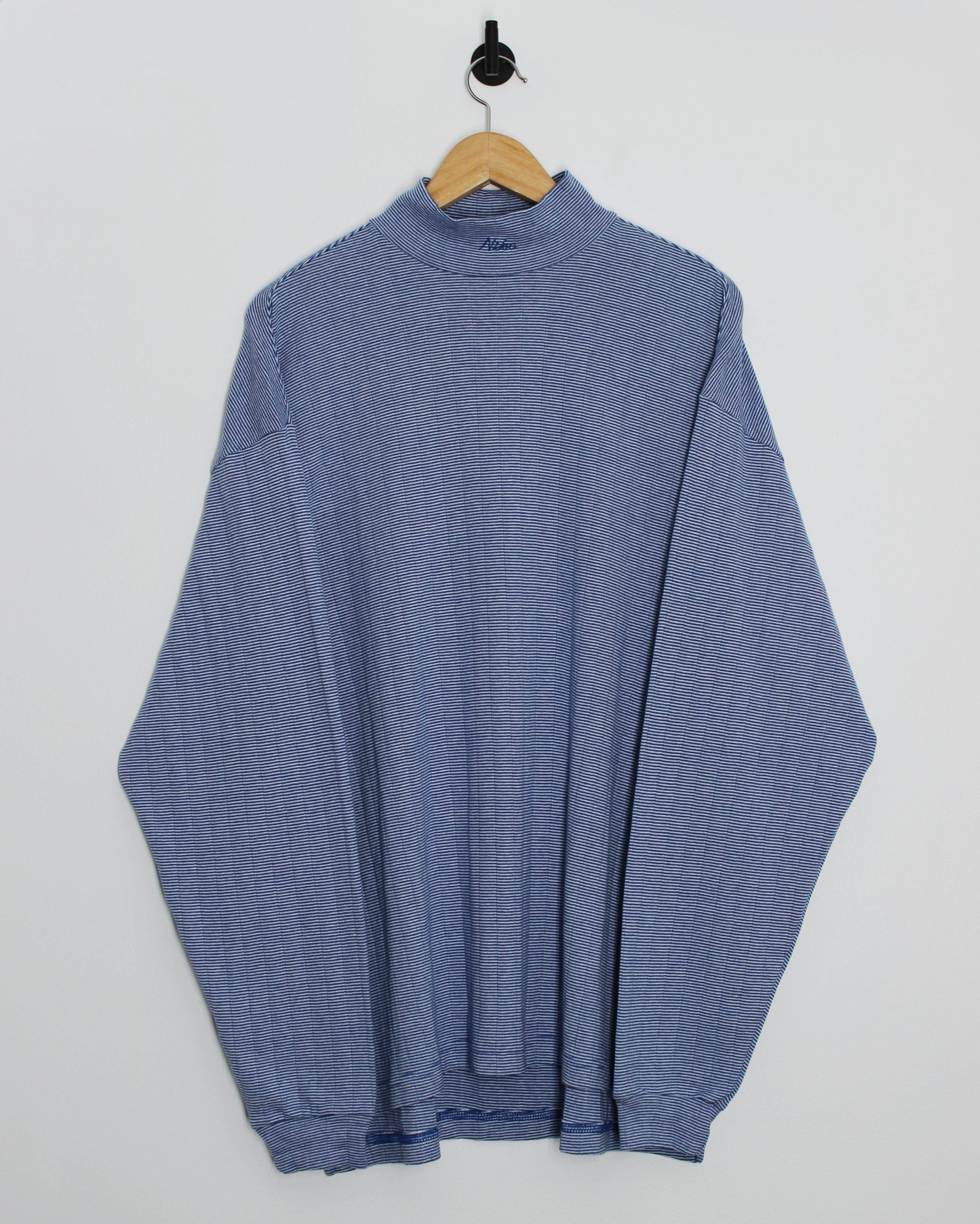 90s Nike Blue Abstract Long Sleeve Mock Neck Golf Top (XL)