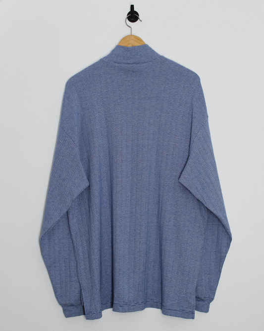 90s Nike Blue Abstract Long Sleeve Mock Neck Golf Top (XL)