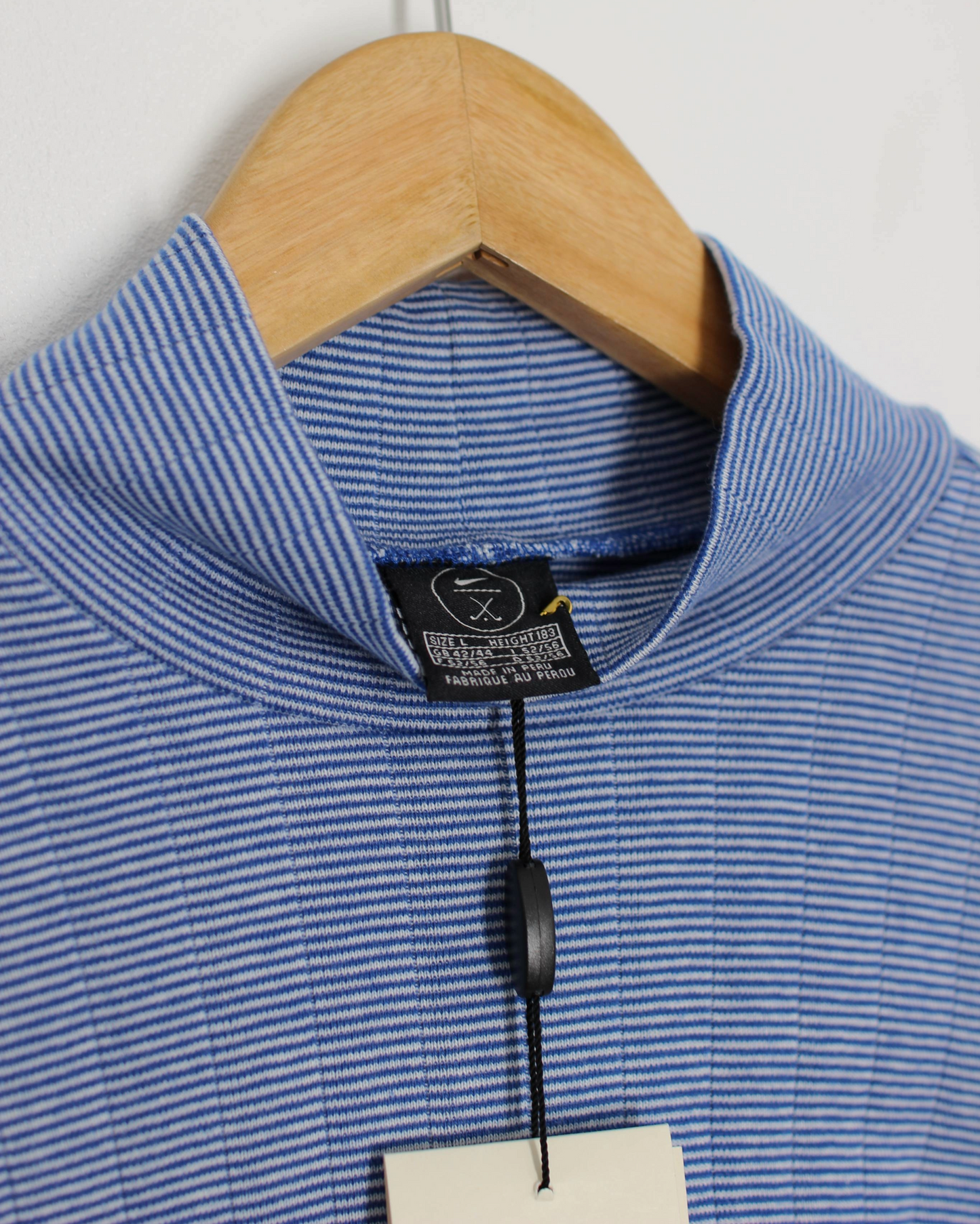 90s Nike Blue Abstract Long Sleeve Mock Neck Golf Top (XL)