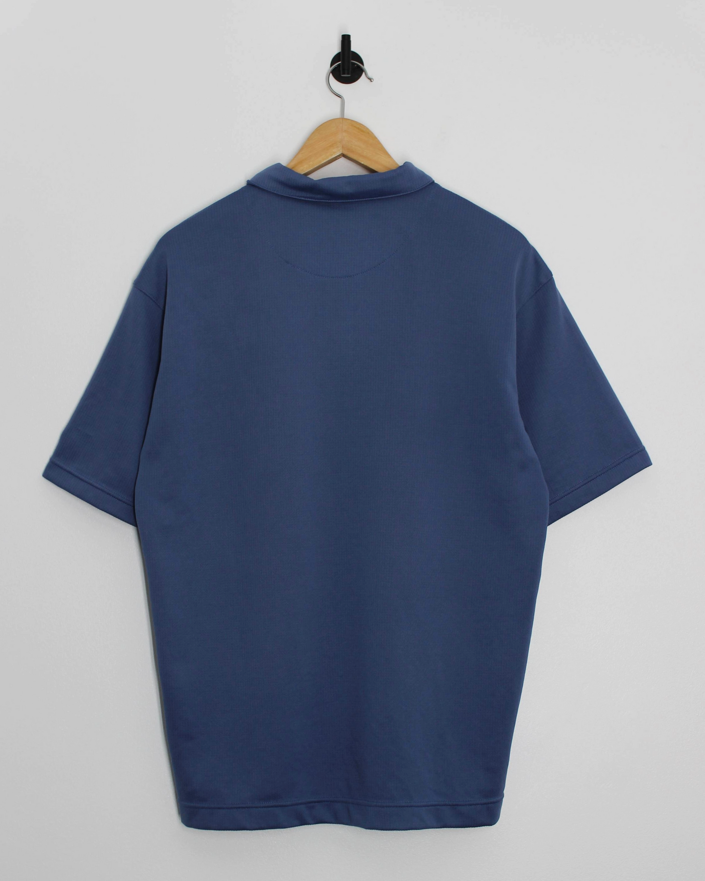 00s Nike Blue Centre Swoosh Polo-Shirt (M)