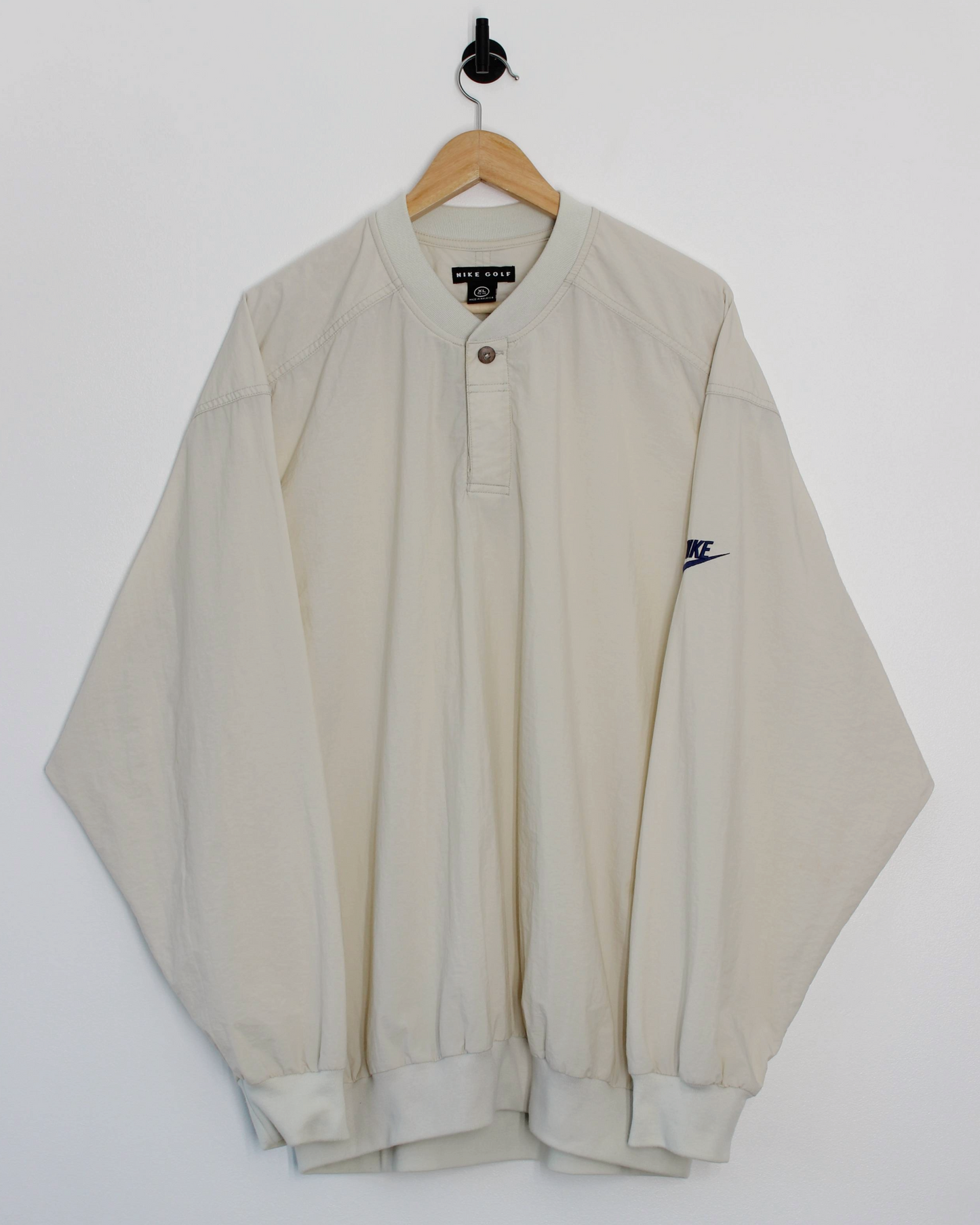 90s Nike Cream Buttoned Windbreaker (XL)
