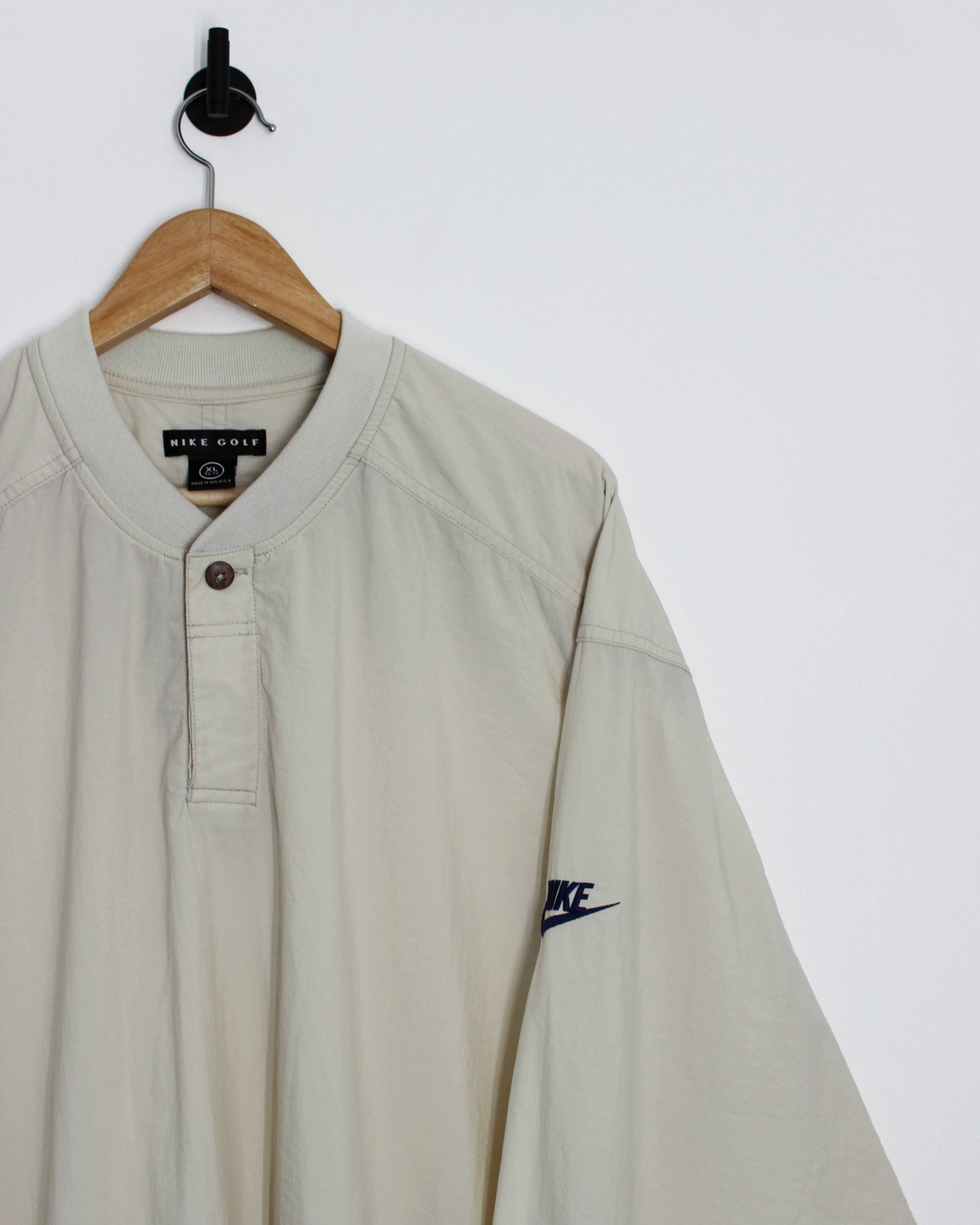 90s Nike Cream Buttoned Windbreaker (XL)