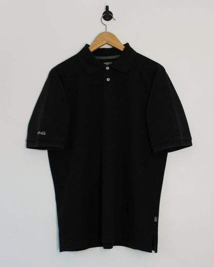 00s Ping ‘Mr Ping’ Black Polo-Shirt (M)