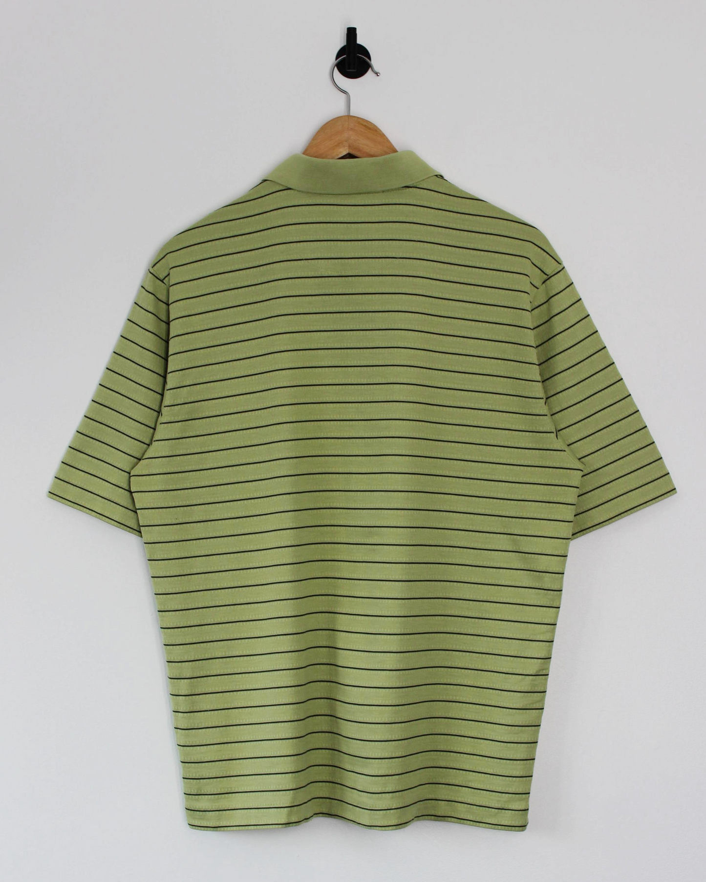 00s Nike Tiger Woods Light Green Striped Polo-Shirt (M)