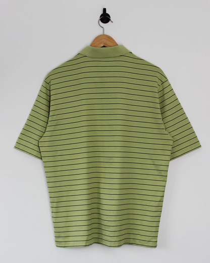 00s Nike Tiger Woods Light Green Striped Polo-Shirt (M)