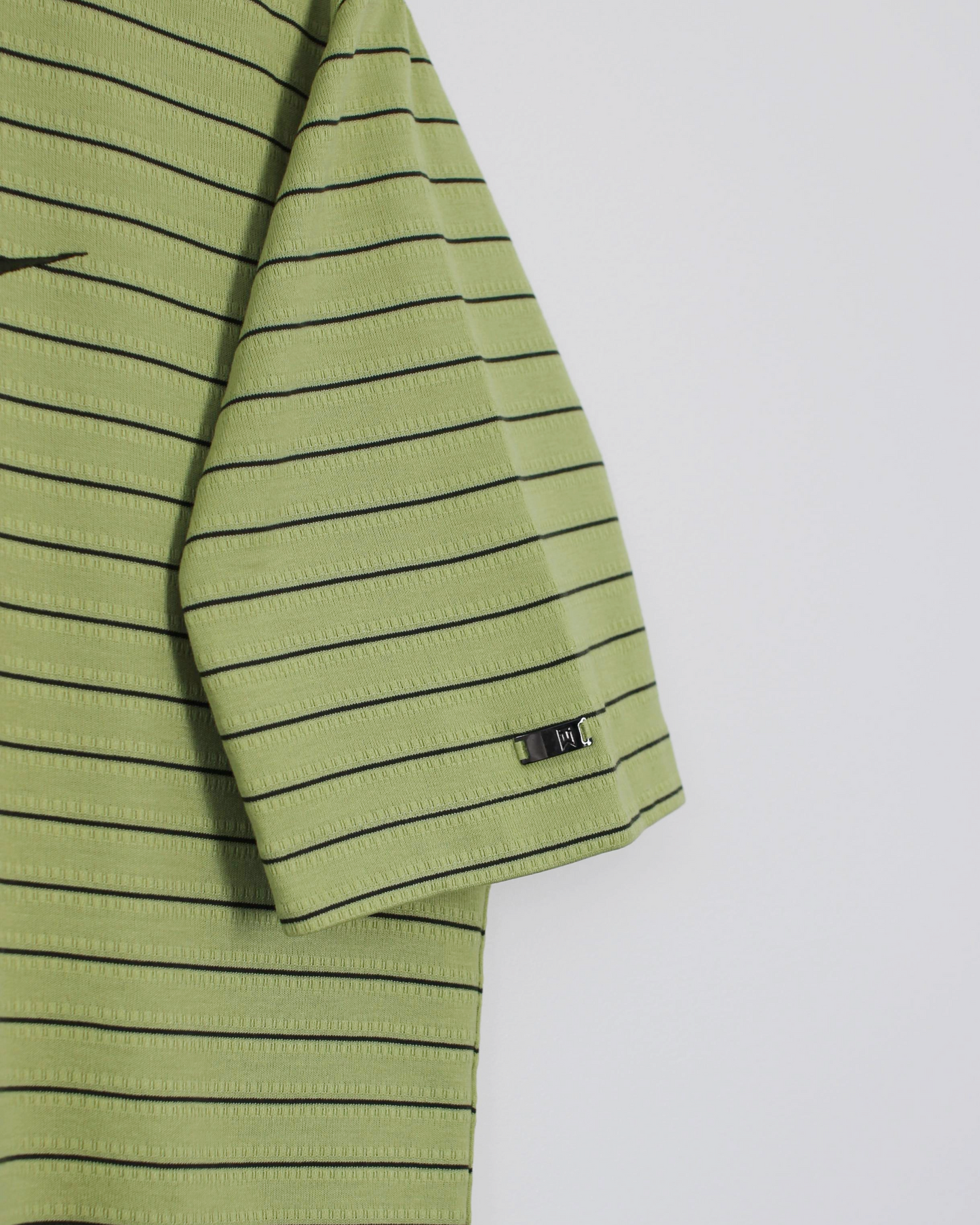 00s Nike Tiger Woods Light Green Striped Polo-Shirt (M)