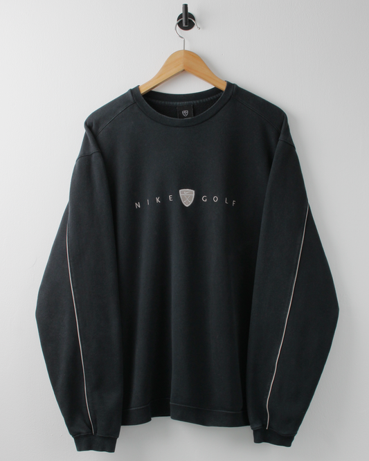 00s Nike Shield Logo Charcoal Crewneck Sweatshirt (M)