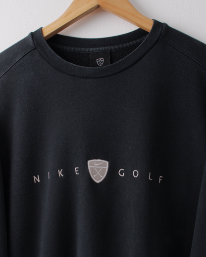 00s Nike Shield Logo Charcoal Crewneck Sweatshirt (M)
