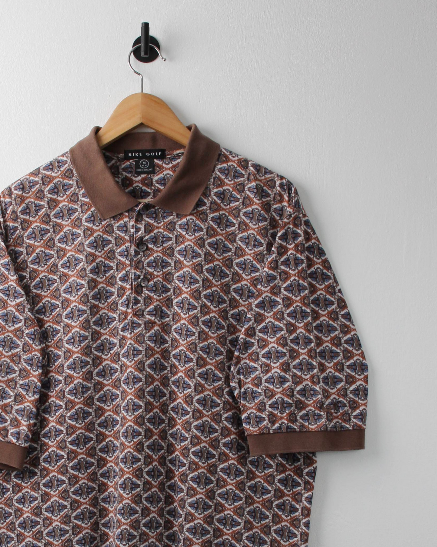 90s Nike Brown Diamond Abstract Print (M)