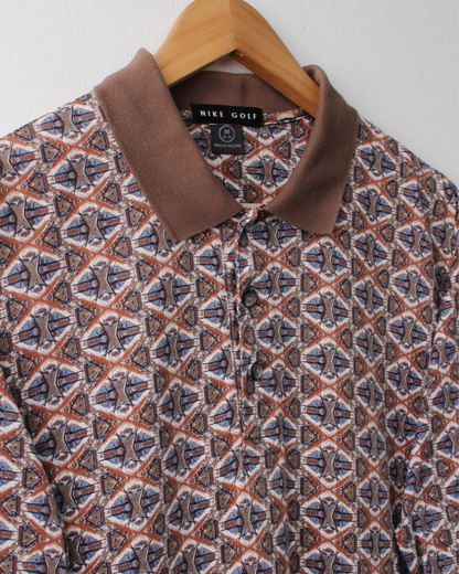 90s Nike Brown Diamond Abstract Print (M)