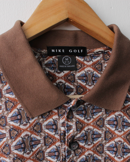 90s Nike Brown Diamond Abstract Print (M)
