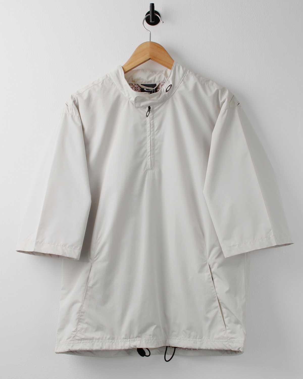 00s Oakley Cream Patterned Short Sleeve Windbreaker with Tags (S)