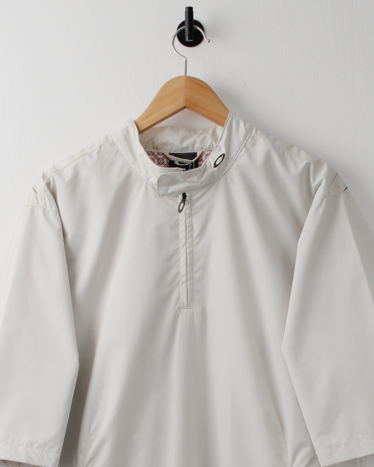 00s Oakley Cream Patterned Short Sleeve Windbreaker with Tags (S)