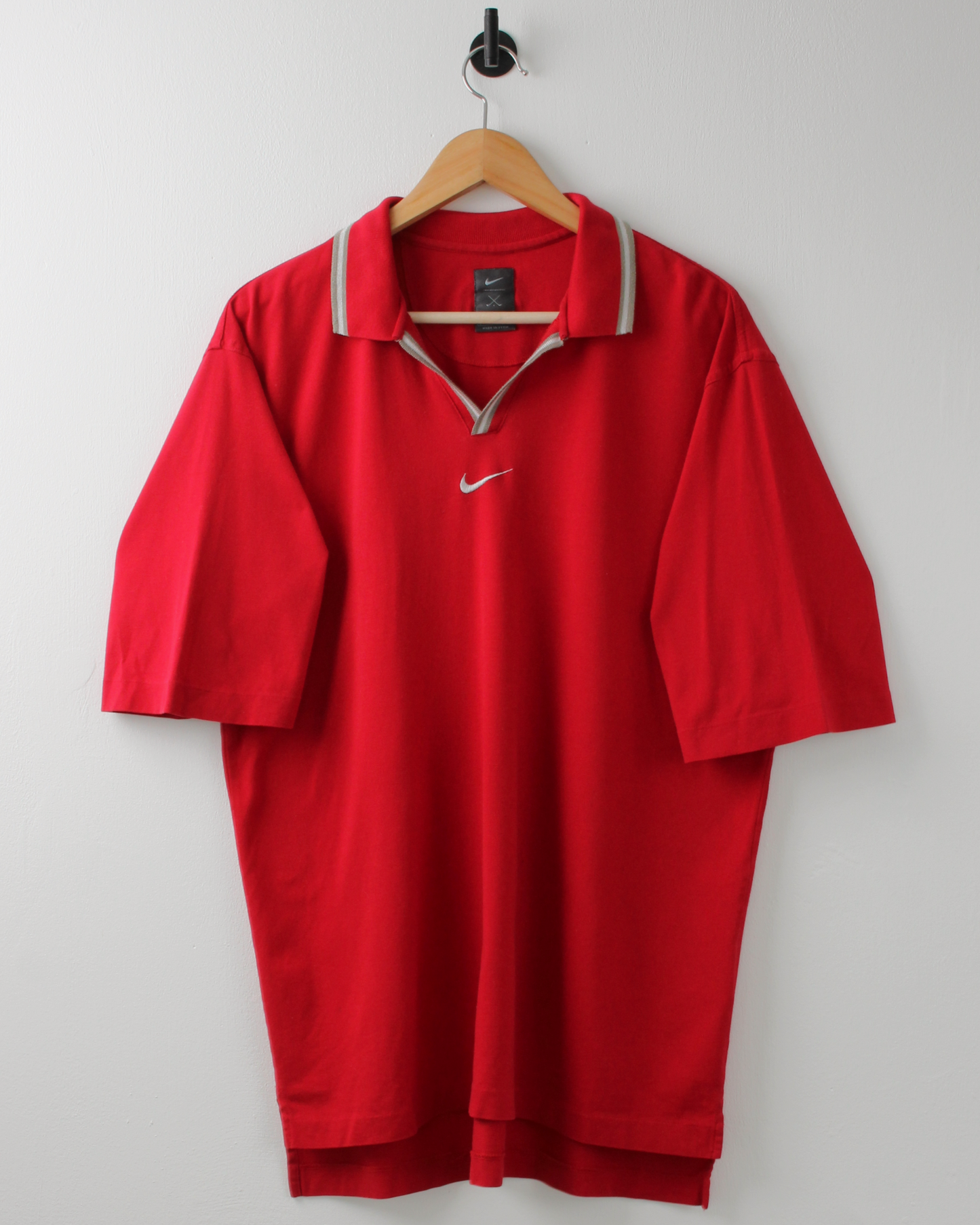 90s Nike Tiger Woods Yin Yang Red Centre Swoosh Polo (L)