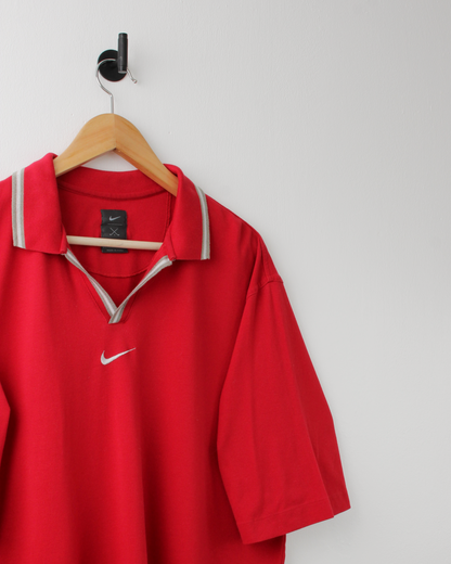 90s Nike Tiger Woods Yin Yang Red Centre Swoosh Polo (L)