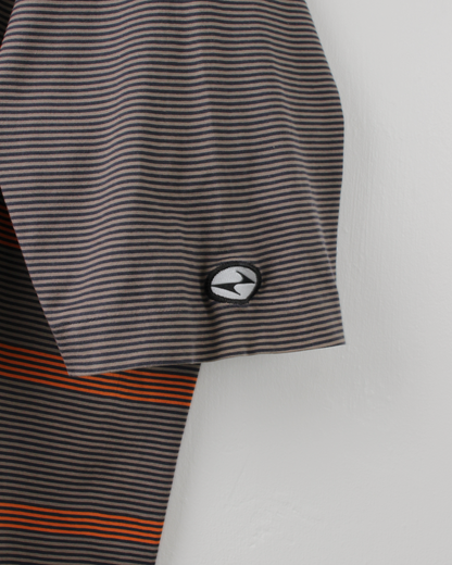 90s Nike Tiger Woods Grey & Orange Striped Polo (L)
