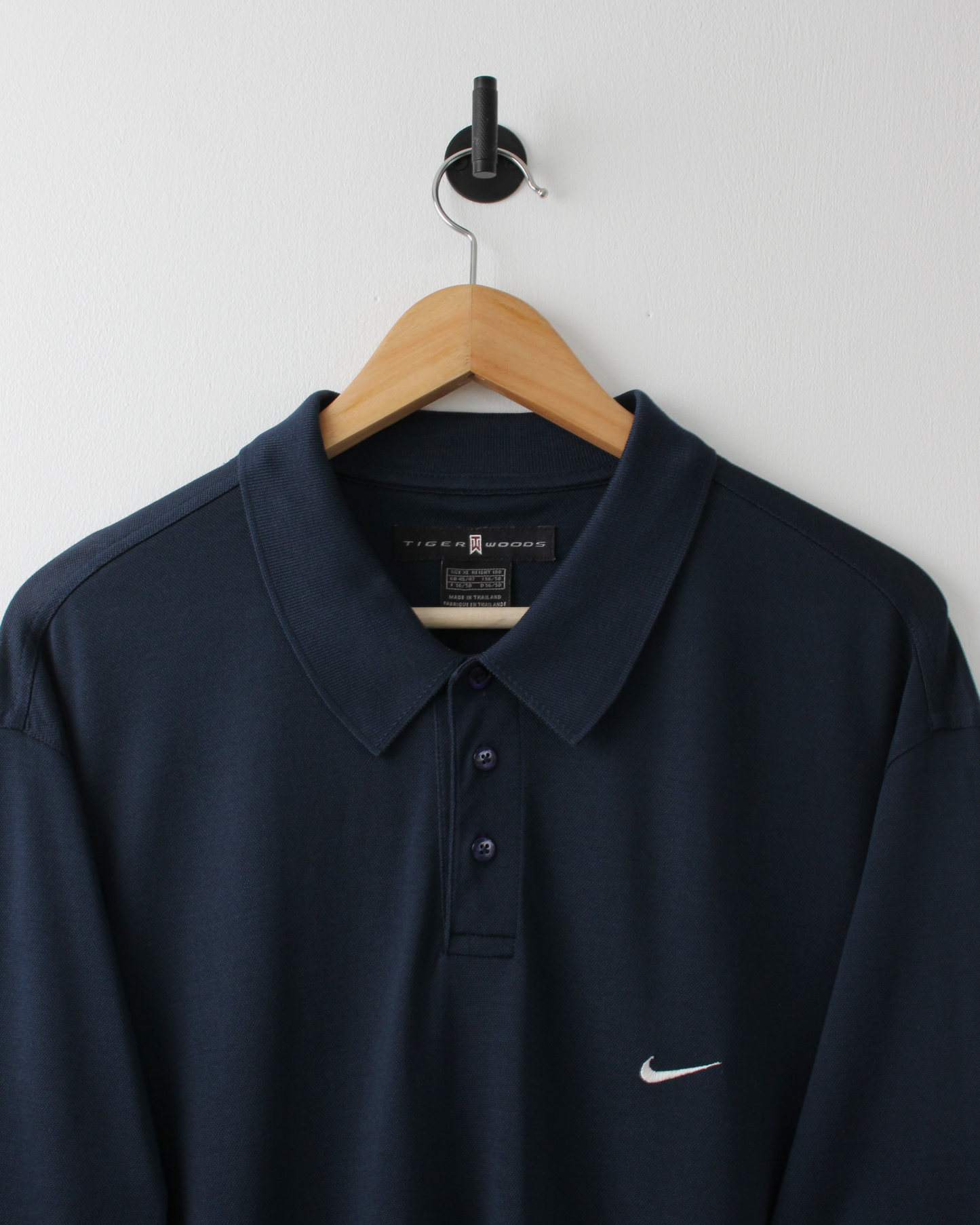 00s Nike Tiger Woods Shield Logo Navy Polo (XL)