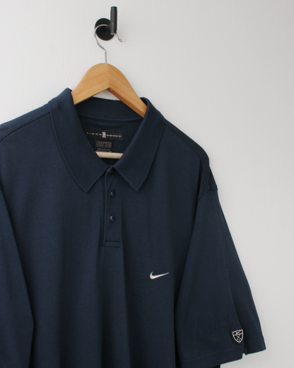 00s Nike Tiger Woods Shield Logo Navy Polo (XL)