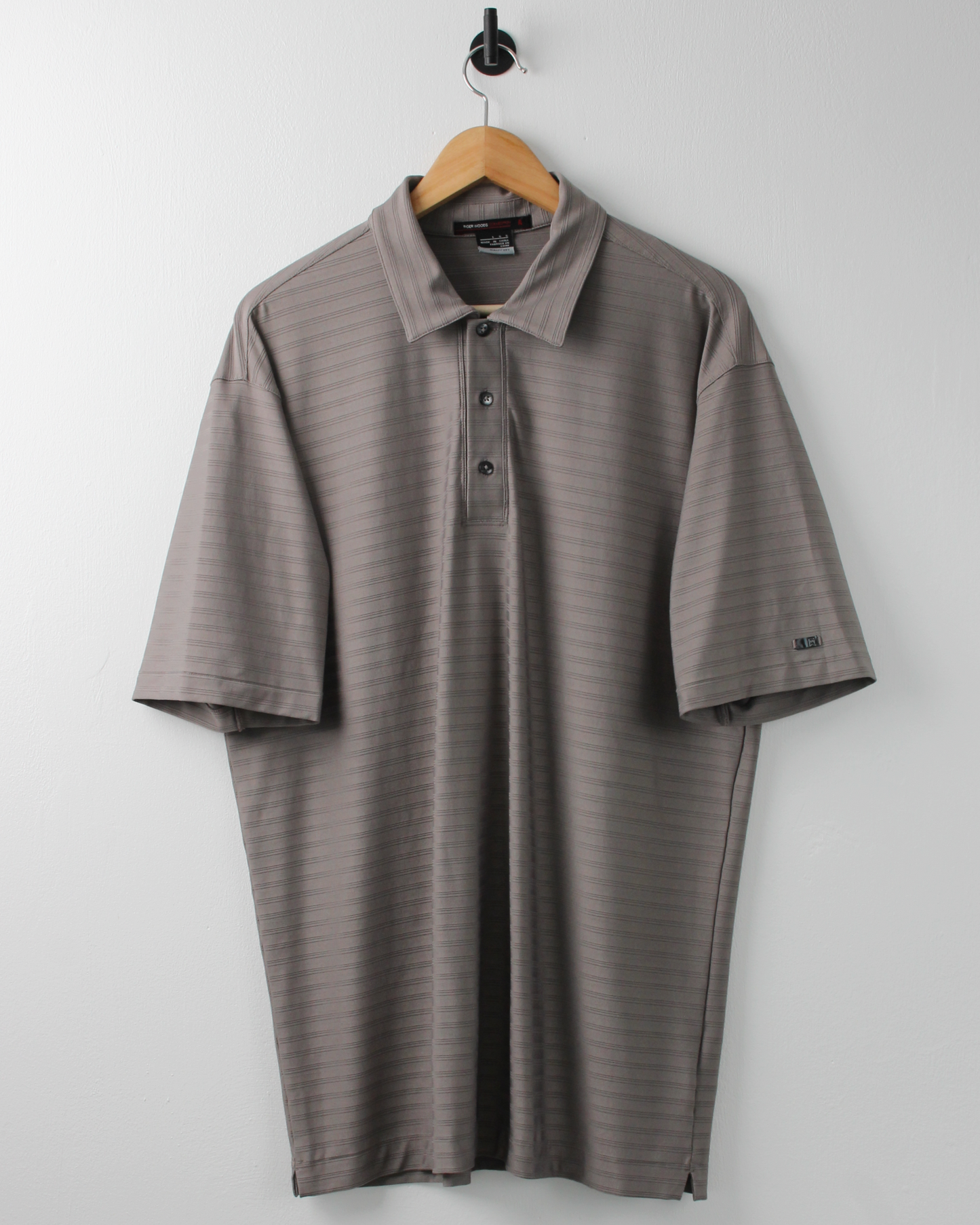 00s Nike Tiger Woods Grey Textured Polo (L)