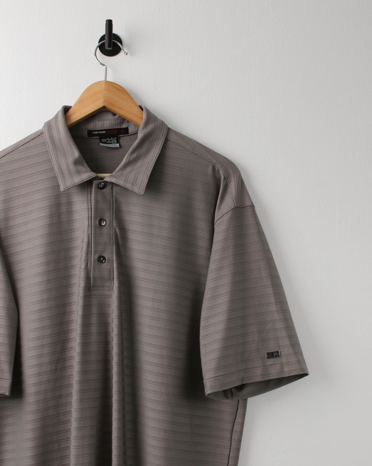 00s Nike Tiger Woods Grey Textured Polo (L)