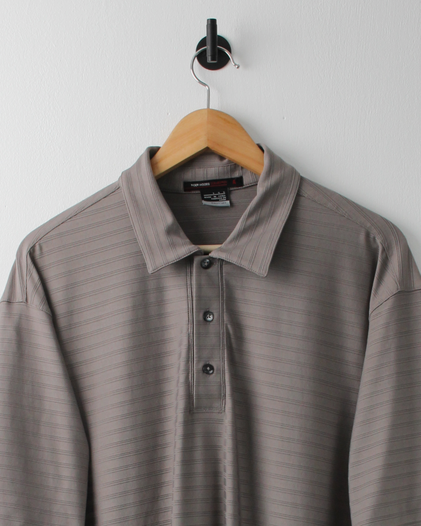 00s Nike Tiger Woods Grey Textured Polo (L)