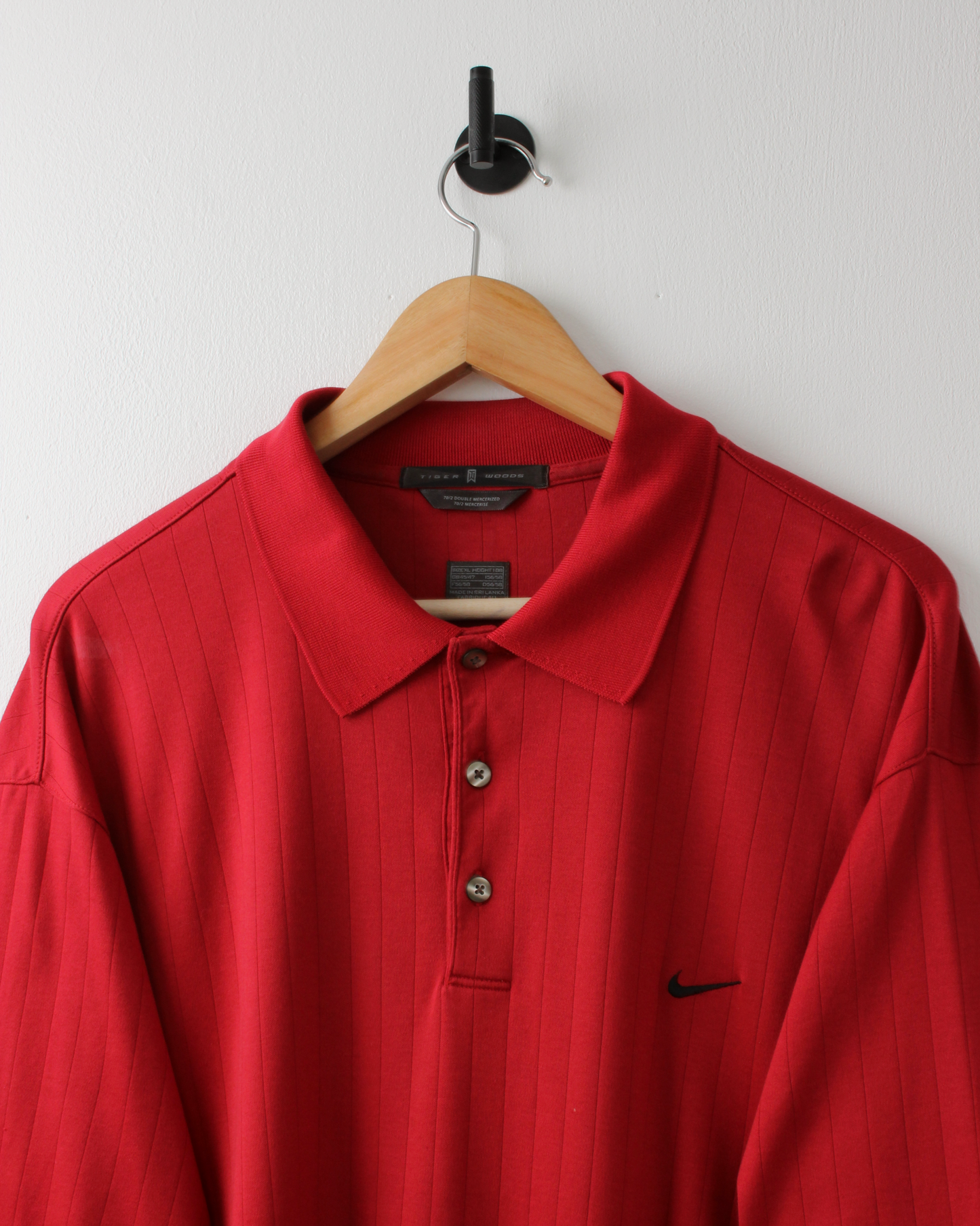 00s Nike Tiger Woods Red Textured Polo (XL)