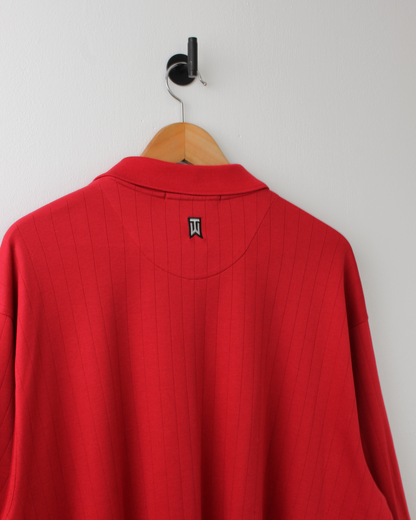 00s Nike Tiger Woods Red Textured Polo (XL)