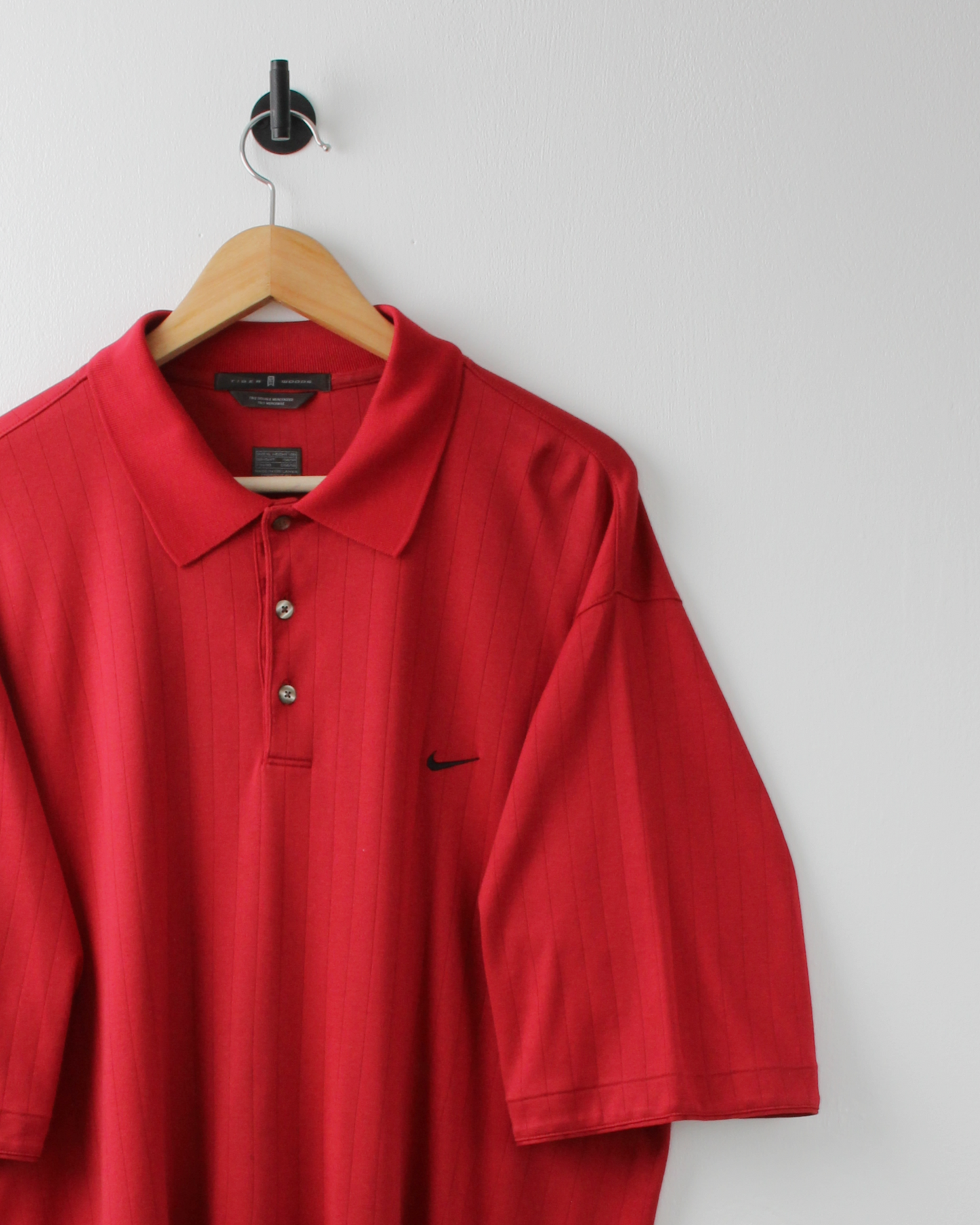 00s Nike Tiger Woods Red Textured Polo (XL)