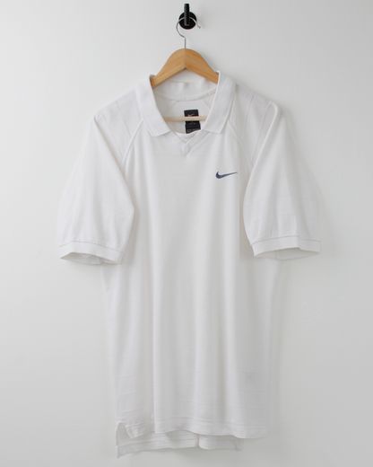 90s Nike Tiger Woods Yin Yang Buttonless White Polo (M)